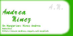 andrea mincz business card